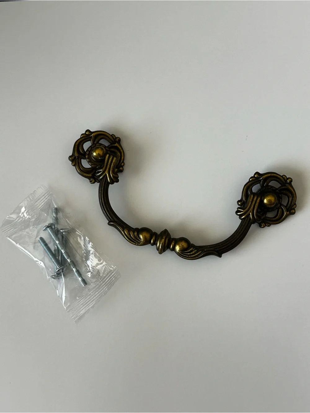 Antique Brass 4.5in Furniture Pulls | Classic Ornate Design (QTY 5)